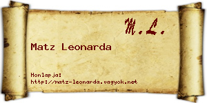 Matz Leonarda névjegykártya
